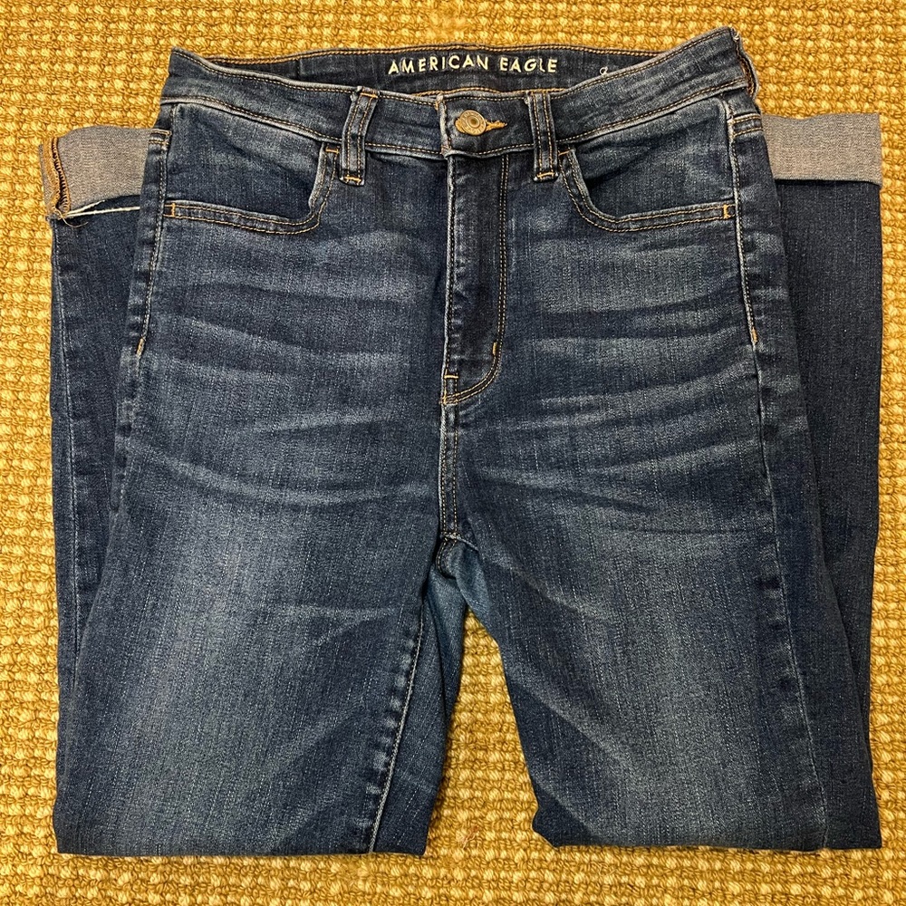 AMERICAN EAGLE Size 6 Super Hi-rise Cropped Jeggings